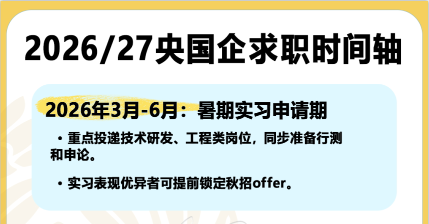 2026/27央国企求职时间轴